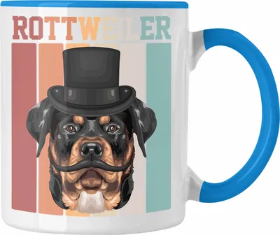 Produktbild von Trendation - Rottweiler Besitzer Tasse Geschenk Lustiger Spruch Geschenkidee Retro Vinatge Rottweiler (Blau)
