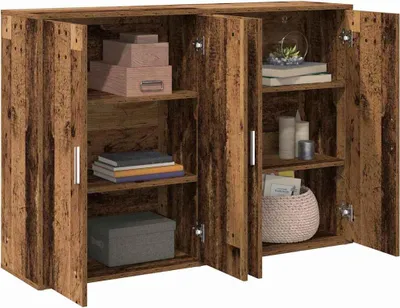 Obrázok produktu pre vidaXL Komoda, 2 ks, staré drevo, 60 x 31 x 84 cm, drevotrieska