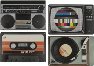 Produktbild von OOTB Tischset Nostalgische Hifi-Geräte I