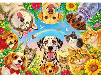Obrázek produktu pro Puzzle s 1000 dílky, motiv: rodina se zvířaty