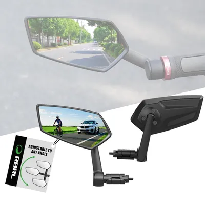Immagine prodotto di Specchietti per bicicletta da montare sul manubrio, con vetro temperato, regolabili a 360°, resistenti alla rottura e alle vibrazioni, adatti anche per e-bike (destro e sinistro)