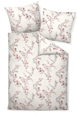 Zdjęcie produktu dla Janine pościel z delikatnych włókien 2-częściowa poszwa na kołdrę 135 x 200 cm poszewka na poduszkę 80 x 80 cm Davos 65036-01 granatowy róż