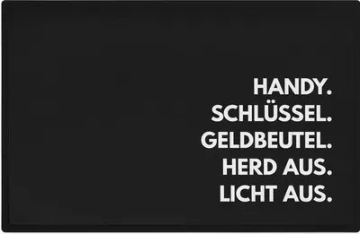 Produktbild von Trendation - Handy Schlüssel Herd Aus Fußmatte Geschenk Lustige Checkliste Innen und Außenbereich Fussmatte 60x40 cm