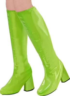 Produktbild von Kniestiefel für Damen 60er oder 70er Jahre Motto Party grün - Einheitsgröße