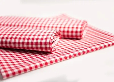 Produktbild von Tischset 33 x 45 cm 4 Stück Platzset Landhaus Baumwolle 33 x 45 cm 4 Stück - 5 mm - rot-weiß kariert