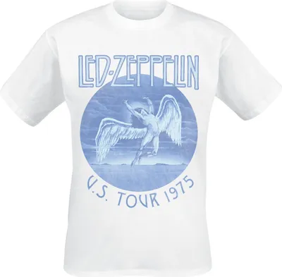 Produktbild von Led Zeppelin T-Shirt Herren Tour 75 weiß Band-Merch, Bands 100% Baumwolle M