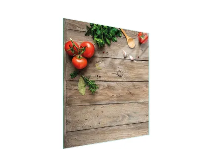 Produktbild von Schneidebrett aus Glas in Holzoptik, 45 x 52 cm, rutschfest und messerschonend