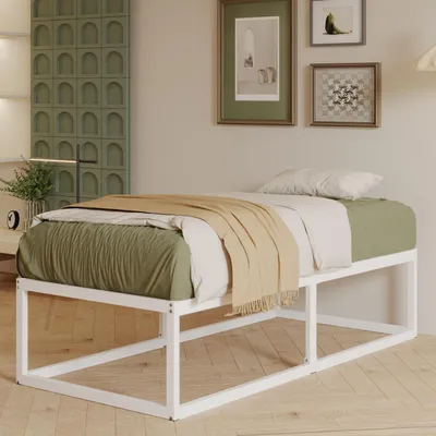 Obrázok produktu pre Robustná kovová posteľ s rozmermi 90x200 cm a výškou 46 cm, vybavená stabilnými lamelami