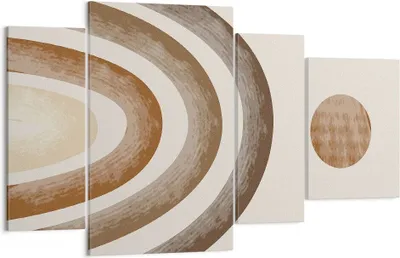 Produktbild von Bild auf Leinwand - Leinwandbild - 4 Teile - Stück geometrisch Boho - 120x70cm - Wand Bild - Wanddeko - Wandbilder - Leinwanddruck - Bilder - Wanddekoration - Leinwand bilder - DL120x70-4841