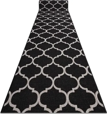 Produktbild von Läufer SIZAL FLOORLUX Modell 20608 Marokkanisches Spalier, Trellis schwarz / silber 120 cm Schwarz 120x320 cm