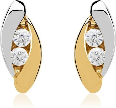 Produktbild von Ohrschmuck aus 333er Gelb- und Weissgold mit Zirkonia