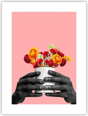 Produktbild von Poster - Poster ohne Rahmen - Schwarz Hände Blumen - 30x40 cm - Wand Bild - Wanddeko - Wandbilder - Kunstposter - Wandposter - Bilder - Kunstdruck - Wanddekoration - Wandbild - P2XPA30x40-4706