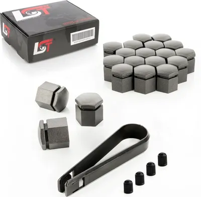 Produktbild von 20x Radschrauben Kappen Radschraubenkappen Set 17 mm grau für VW SEAT SKODA