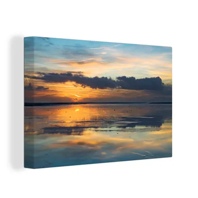 Obrázok produktu pre OneMillionCanvasses® - Maľba na plátne - Obraz na plátne Nástenná maľba na plátne - More - Horizont - Farby - 150x100cm - Fotografia na plátne - maľba
