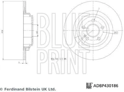 Produktbild von 2x BLUE PRINT Bremsscheibe ADBP430186 hinten 54mm 7 30kg 330mm