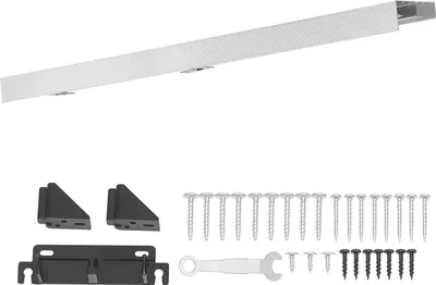 Obrázek produktu pro Sada kování pro posuvné dveře SucceBuy 1219 mm, hliníková dvojitá kolejnice pro posuvné dveře, systém pro dveře (tloušťka 25–45 mm / šířka 610 mm), plynulý a tichý chod