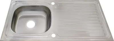 Produktbild von Edelstahl Einbauspüle 76 × 43,5 cm – Küchenspüle mit Abtropffläche inkl. Ablaufgarnitur