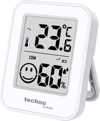 Thermo-Hygrometer mit Komfortanzeige, weiß, 45x58x14 mm
