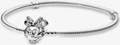 Produktbild von Pandora Disney Pavé Minnie Maus-Kugelverschluss Schlangen-Gliederarmband 597770CZ Damenarmband, Armbandumfang:18cm