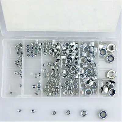 Produktbild von Muttern 195tlg. Set M3-M10 selbstsichernd Sechskantmuttern Sortiment
