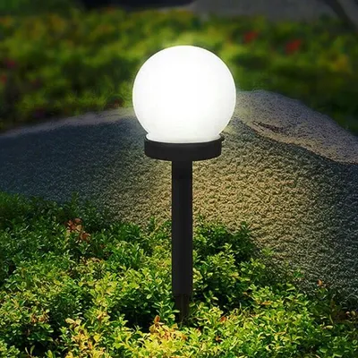 Zdjęcie produktu dla 2X Lampa Solarna Ogrodowa Biała Kula Biały Lampy Led