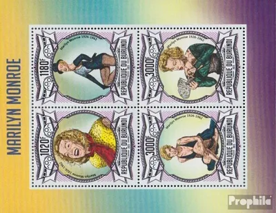 Produktbild von Briefmarken Burundi 2013 Mi 3048-3051 Kleinbogen (kompl.Ausg.) postfrisch Marilyn Monroe