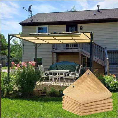 Image de Parasol de terrasse - 1 x 3 m - Beige - Protection UV à 90 %
