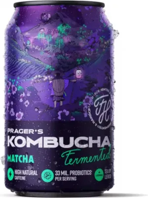 Obrázek produktu pro Matcha perlivý nápoj 330ml - Prager's Kombucha