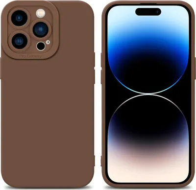 Produktbild von Cadorabo Hülle für Apple iPhone 14 PRO Schutz Hülle in Braun TPU Silikon Etui Case Handyhülle