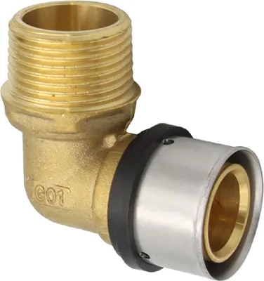 Produktbild von Pressfitting Winkel Übergang 32x3 mm 1 Zoll AG TH Kontur