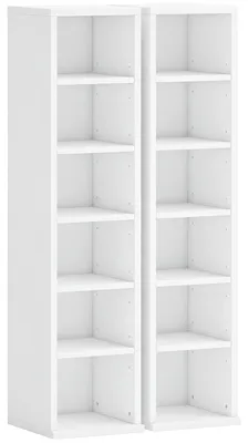 Produktbild von 204CD-Aufbewahrungsregaleim2er-Set,Blu-Ray-TurmständermitverstellbarenRegalböden,Bücherregal-Organizer,Weiß