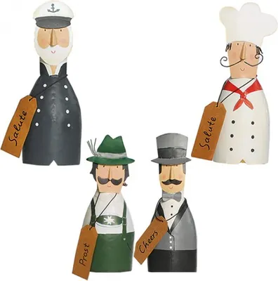 Produktbild von Flaschendeko 20cm Deko Figur Gentleman, Jäger, Koch oder Kapitän Metall Flasche, Modell / Charakter:Jäger