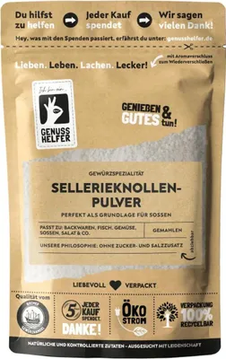 Produktbild von Sellerieknollenpulver, gemahlen, Selleriepulver zum Kochen, ideal für Soßen, 10 x 50g