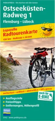 Obrázok produktu pre Cyklotrasa na pobreží Baltského mora 1 Flensburg - Lübeck 1 : 50 000