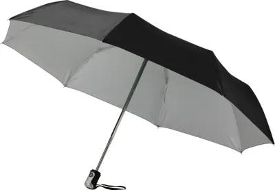 Produktbild von Bullet Alex Taschenschirm, automatisch, 54 cm PF902 (28 x 98 cm) (Schwarz/Silber)