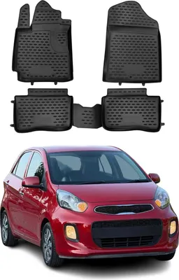 Image de OMAC Tapis de sol pour Kia Picanto 2011-2017 sur mesure en caoutchouc Noir