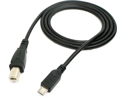 Produktbild von SYSTEM-S USB 2.0 Kabel 100 cm Typ B Stecker zu Micro B Stecker in Schwarz