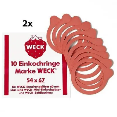 Produktbild von Weck 20 Einkochringe / Weckringe / Einmachringe 54x67 mm für Mini-Weckgläser / Rundgläser 60 mm 8054122