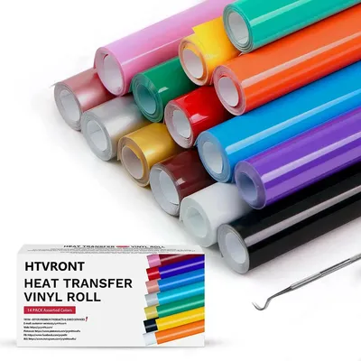 Produktbild von Wärmeübertragungsfolie - Bügelfolie - PET/PU - 14 Farben - Selbstklebend - 30 x 90 cm - Für Cricut - T-Shirt-Dekoration