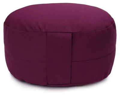 Produktbild von yogabox Glückssitz® Yogakissen OVAL - regional hergestellt - aubergine 30 x 23 x 15 cm Buchweizenschalen