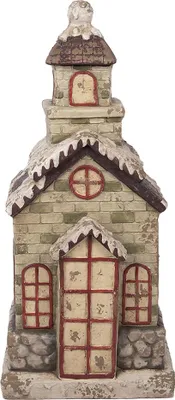 Produktbild von Clayre & Eef Dekorationsfigur Haus 36x30x80 cm Grün Keramikmaterial