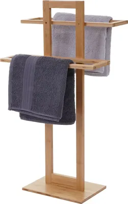 Immagine prodotto di Portasciugamani MCW-B74, portasciugamani da bagno, asciugamani a colonna, in bambù 80x42x27 cm