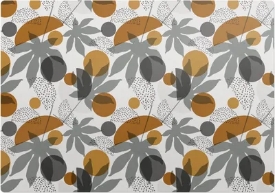 Obrázok produktu pre Geometrické Listy– Ochranná podložka na podlahu – Podložka pod stoličku – 100 × 70 cm – Protišmyková podložka na tvrdé podlahy