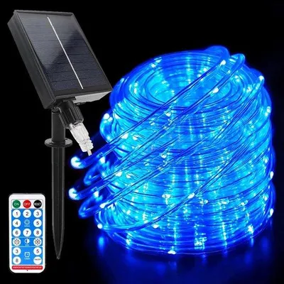 Image de Guirlande lumineuse solaire avec 200 LED et 8 modes - Étanche, pour le jardin et l'extérieur