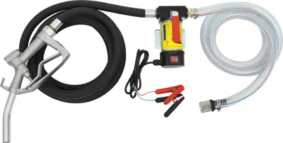Immagine prodotto di Pompa di trasferimento carburante - Pompa diesel/gasolio 12 V - Autoadescante - 200 W - 45 l/min - Pistola di erogazione automatica - Nero