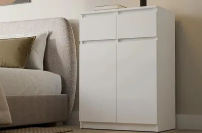 Immagine prodotto di Malwa 2DD2S Cassettiera a 2 ante e 2 cassetti per il soggiorno, BIANCO