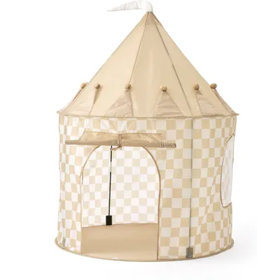 Produktbild von Kids Concept Spielzelt Karo gelb, Kinderzelt -  Ø 100 x130 cm