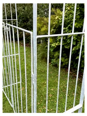 Produktbild von Rosenbogen Verzinkt Massiv mit Tor 140 cm Wetterfest Rundbogen Rankhilfe Gartenbogen