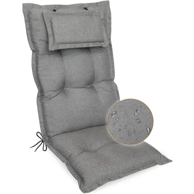 Produktbild von Herlag Hochlehner-Stuhlauflage AVA Sun-Guard 123x50x9cm Silber Polster für Gartenstuhl extra dick Kopfpolster UV- & Fleckschutz