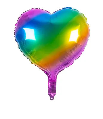 Produktbild von Herzen-Luftballon regenbogenfarben bunt 45 cm - Einheitsgröße, KI-generiertes Bild